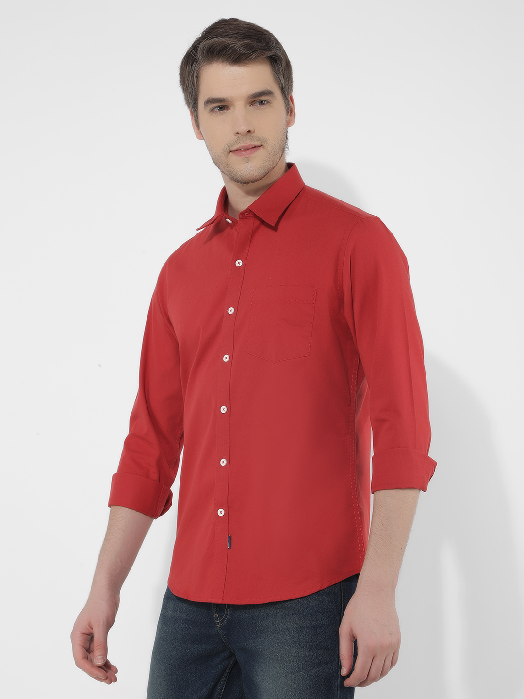 Numero Uno Men Solid Red Shirt
